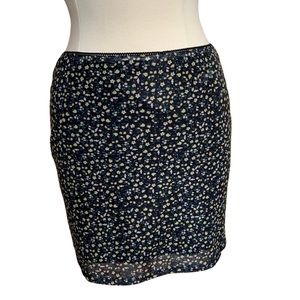 ELODIE Floral Skirt Size Large Black